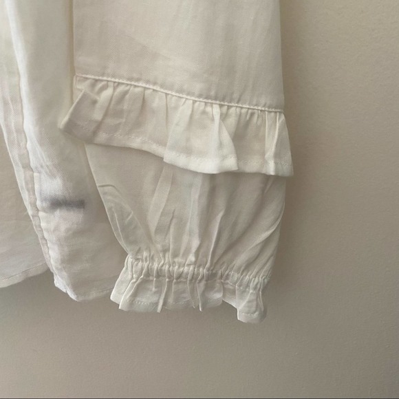 New Paige Tailynn White Long Sleeve Peasent Style Boho Blouse Size Large - Picture 7 of 16